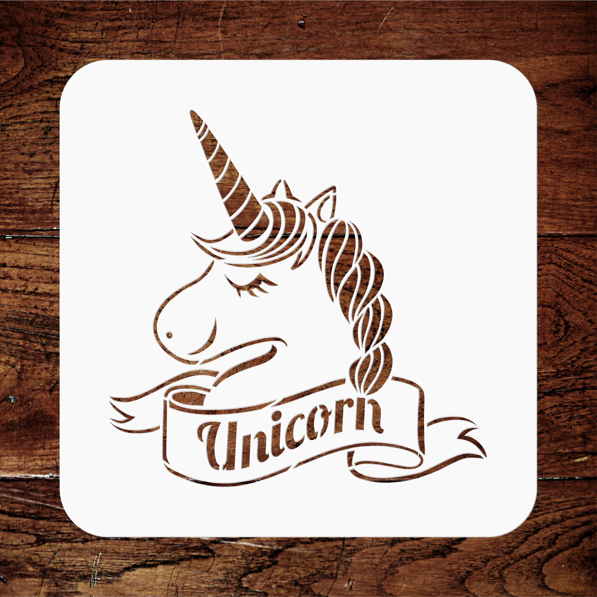 Unicorn Stencil - Childs Magical Horse Pony Unicorn Head