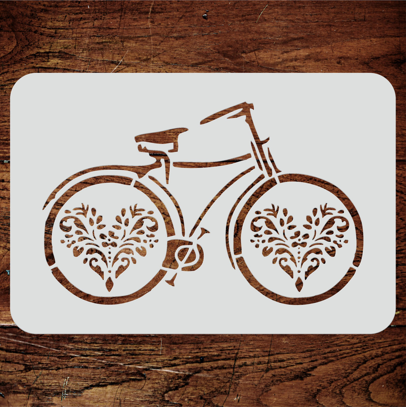 Vintage Bicycle Stencil - Classic Flowery Cycle Design