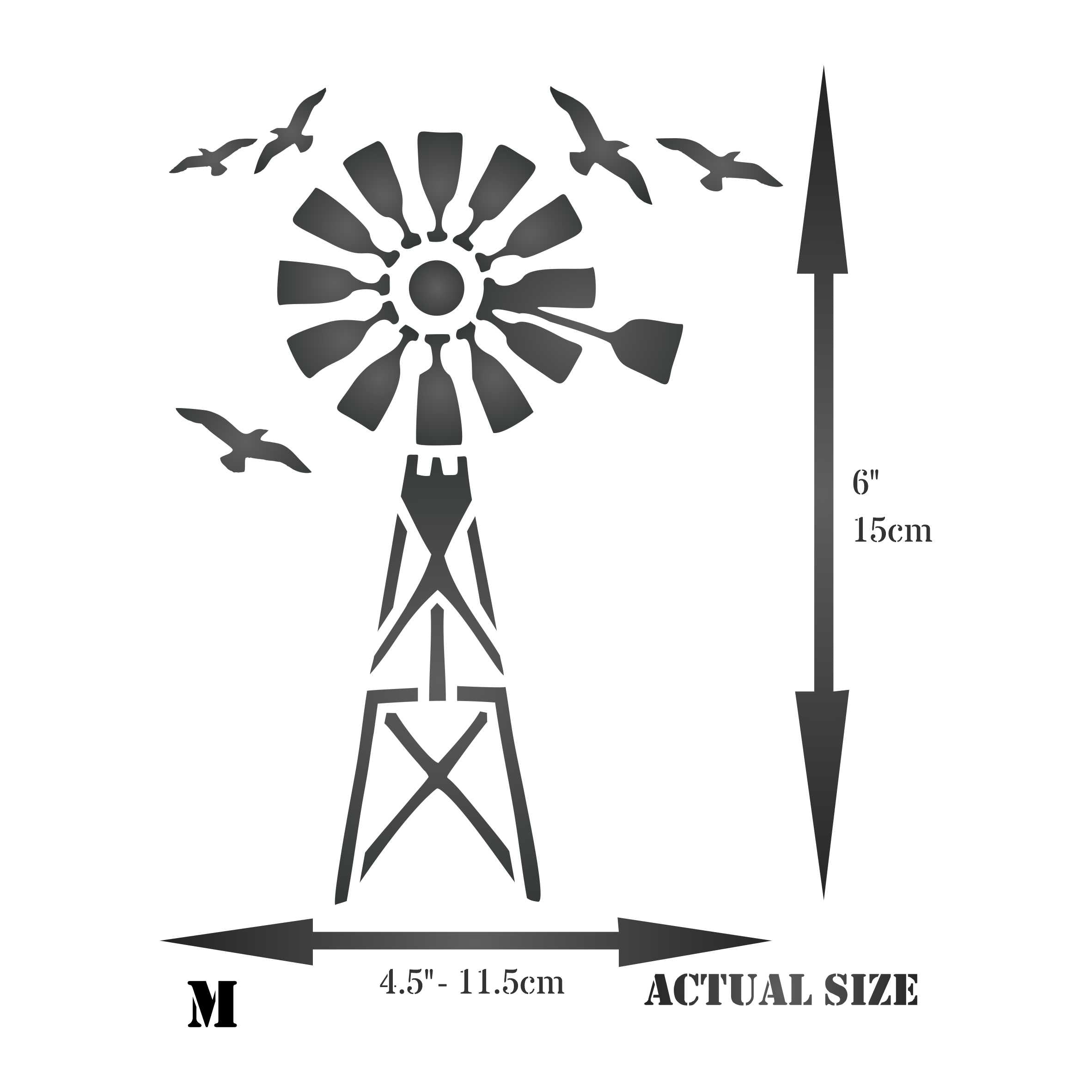 Windmill Stencil - Farmhouse Wind Mill