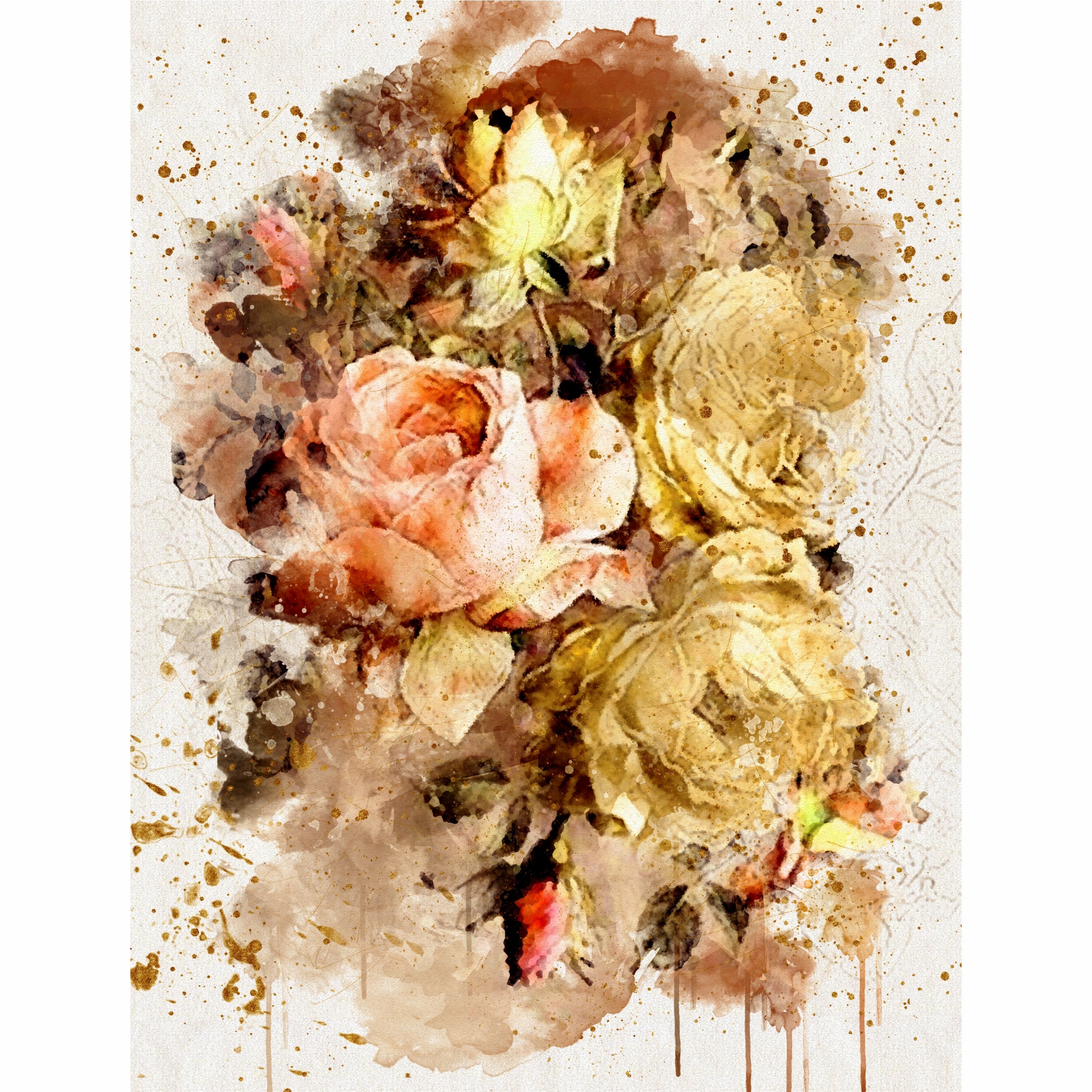 Bouquet Rice Paper- 6 x Different Printed Mulberry Paper Images 30gsm