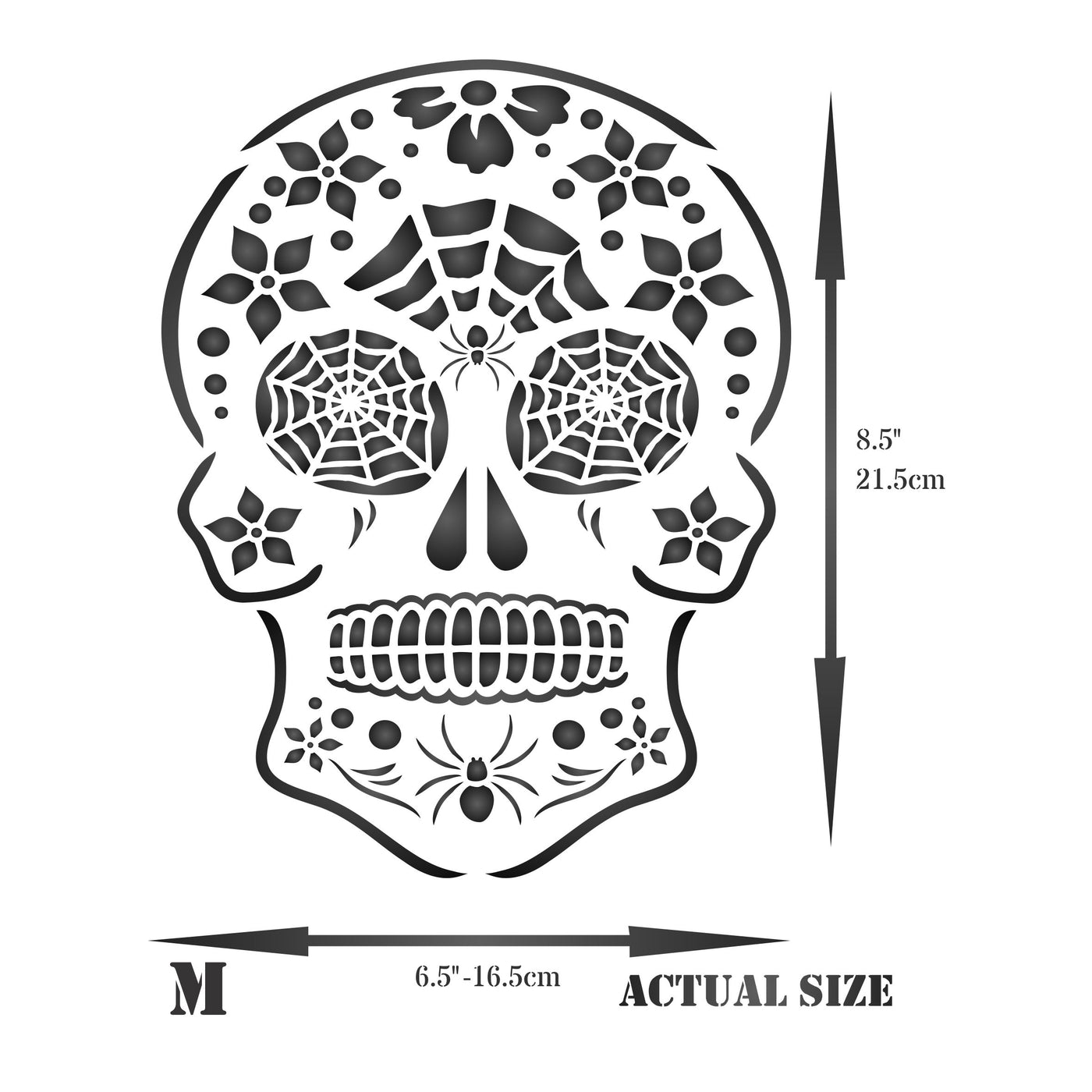 Halloween Sugar Skull Stencil - Day of The Dead Decor