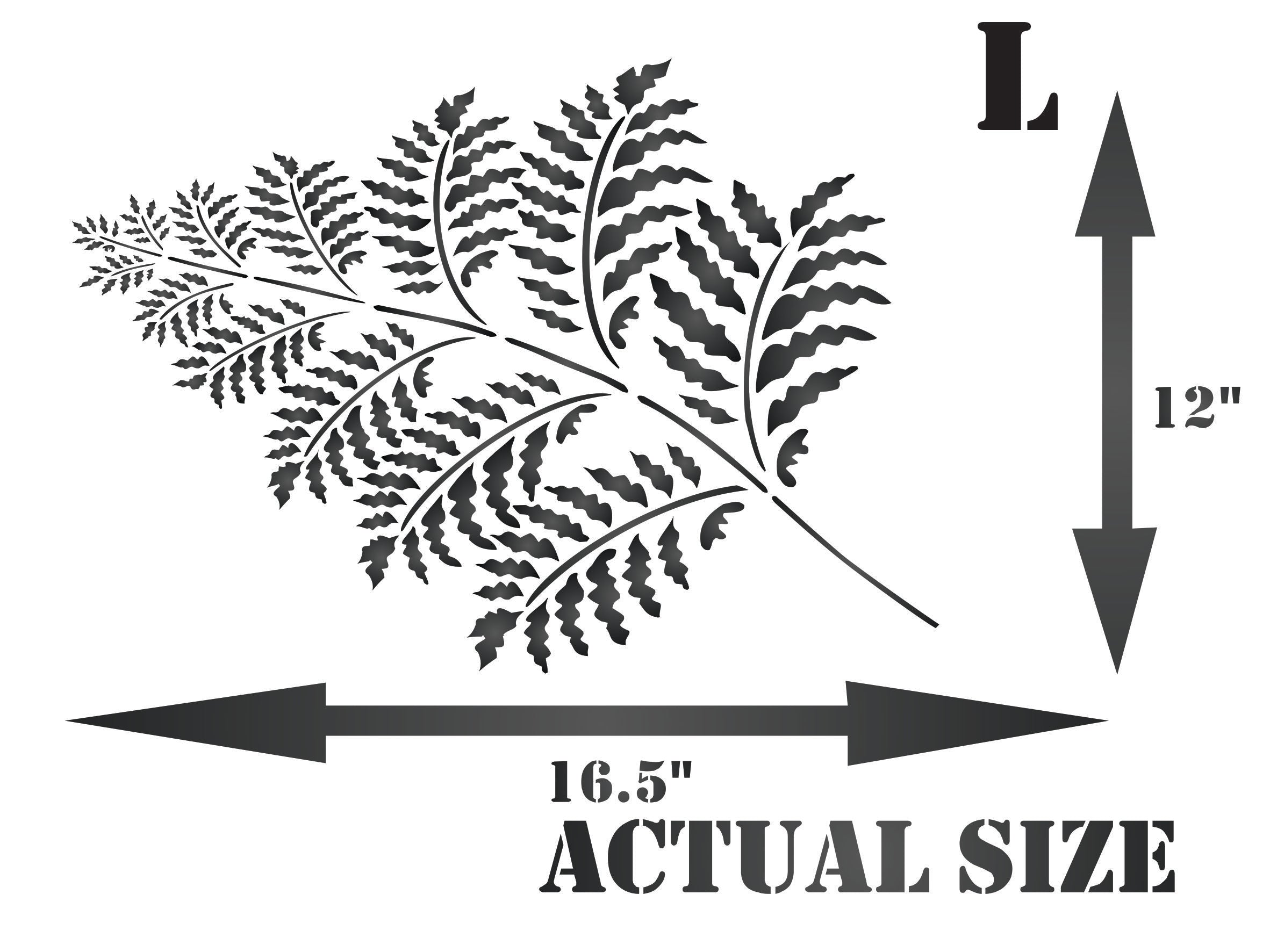 Fern Stencil - Classic Large Leaves Lady Ferns