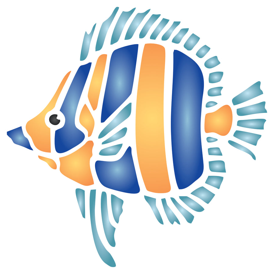 Fish Stencil - Sea Ocean Nautical Seashore Reef Fish