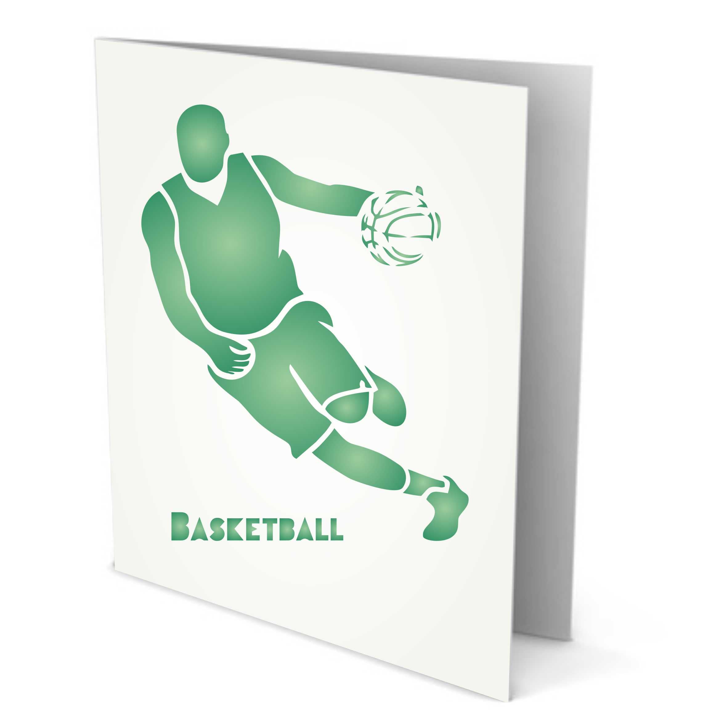 Basketball Stencil - Athlete Basketball Ball Player Word Quote