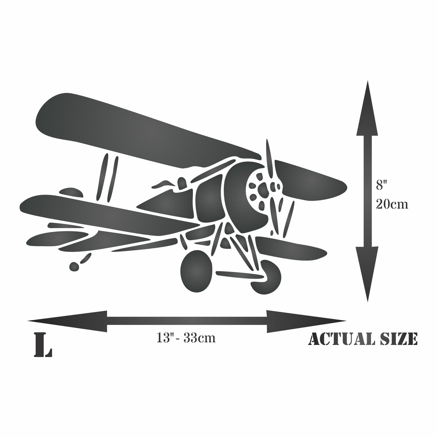 Vintage Plane Stencil - Biplane Aeroplane Aircraft