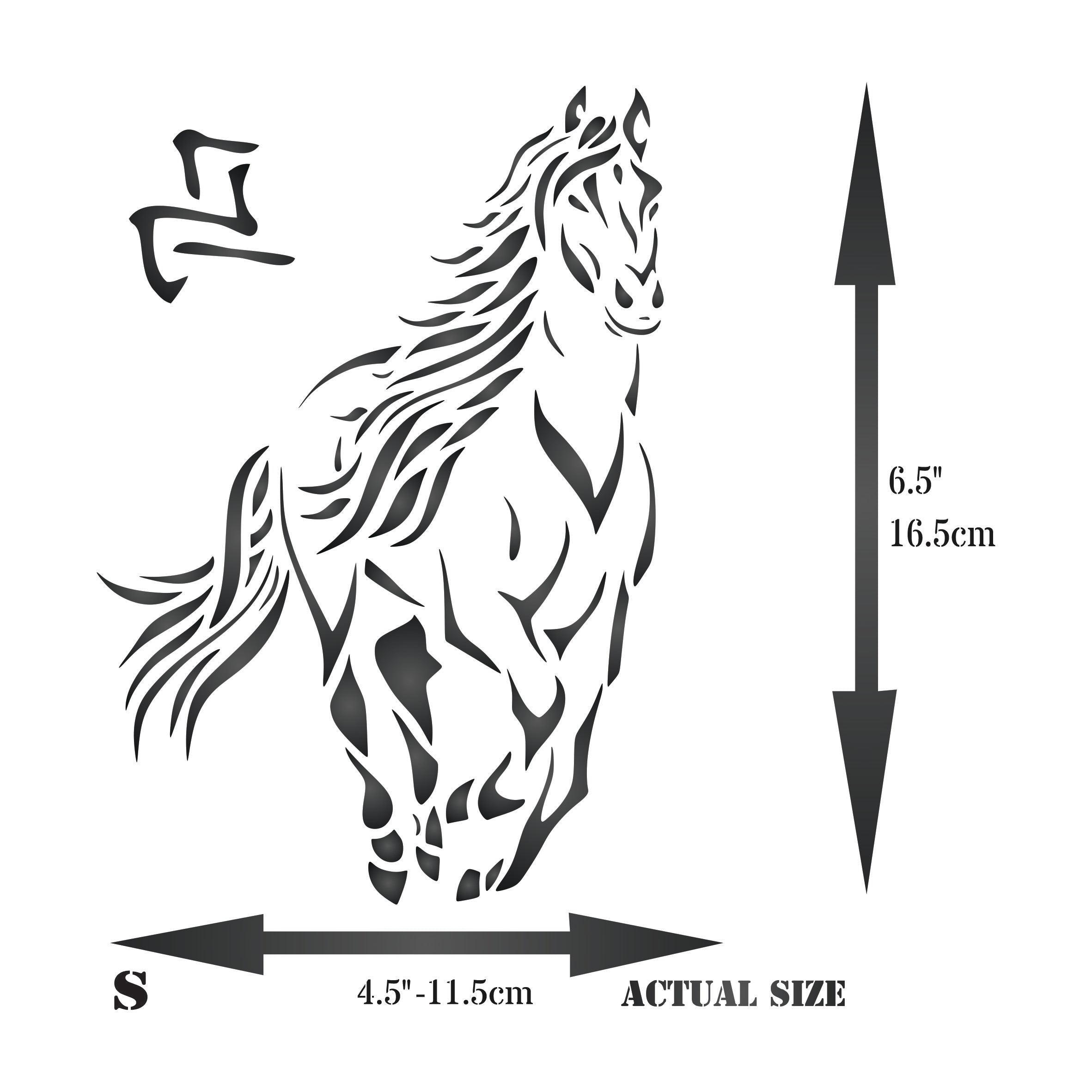 Horse Stencil - Stylized Farm Animal Pony