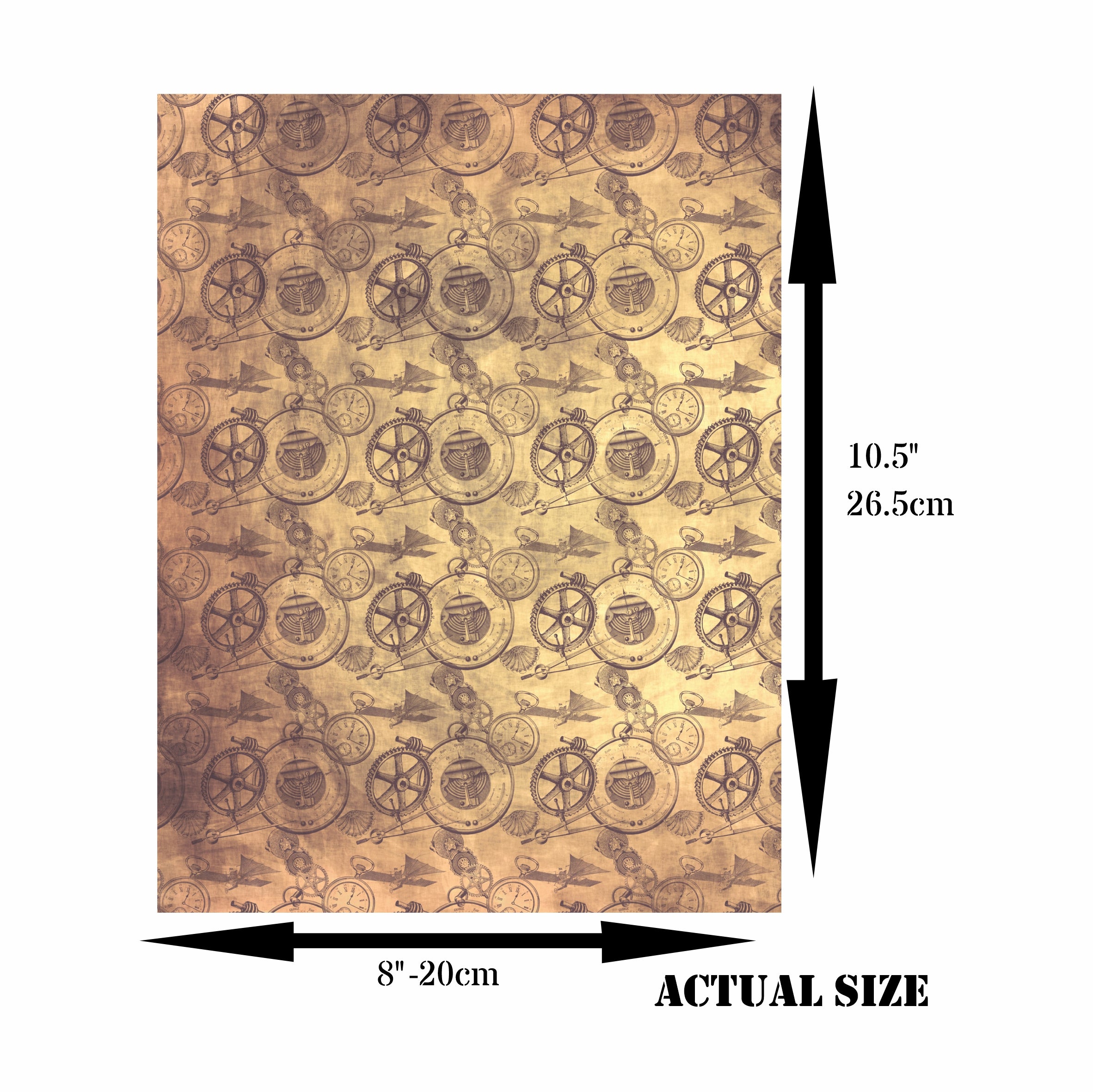 Steampunk Mix Rice Paper- 6 x Different Printed Mulberry Paper Images 30gsm