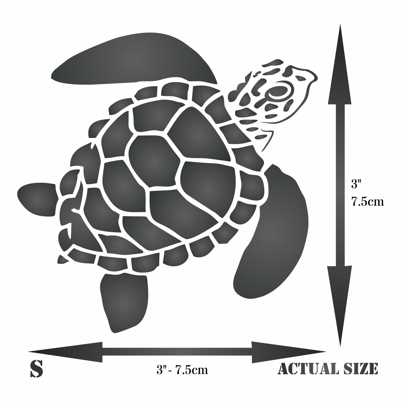 Turtle Stencil - Sea Ocean Nautical Seashore Reef Fish