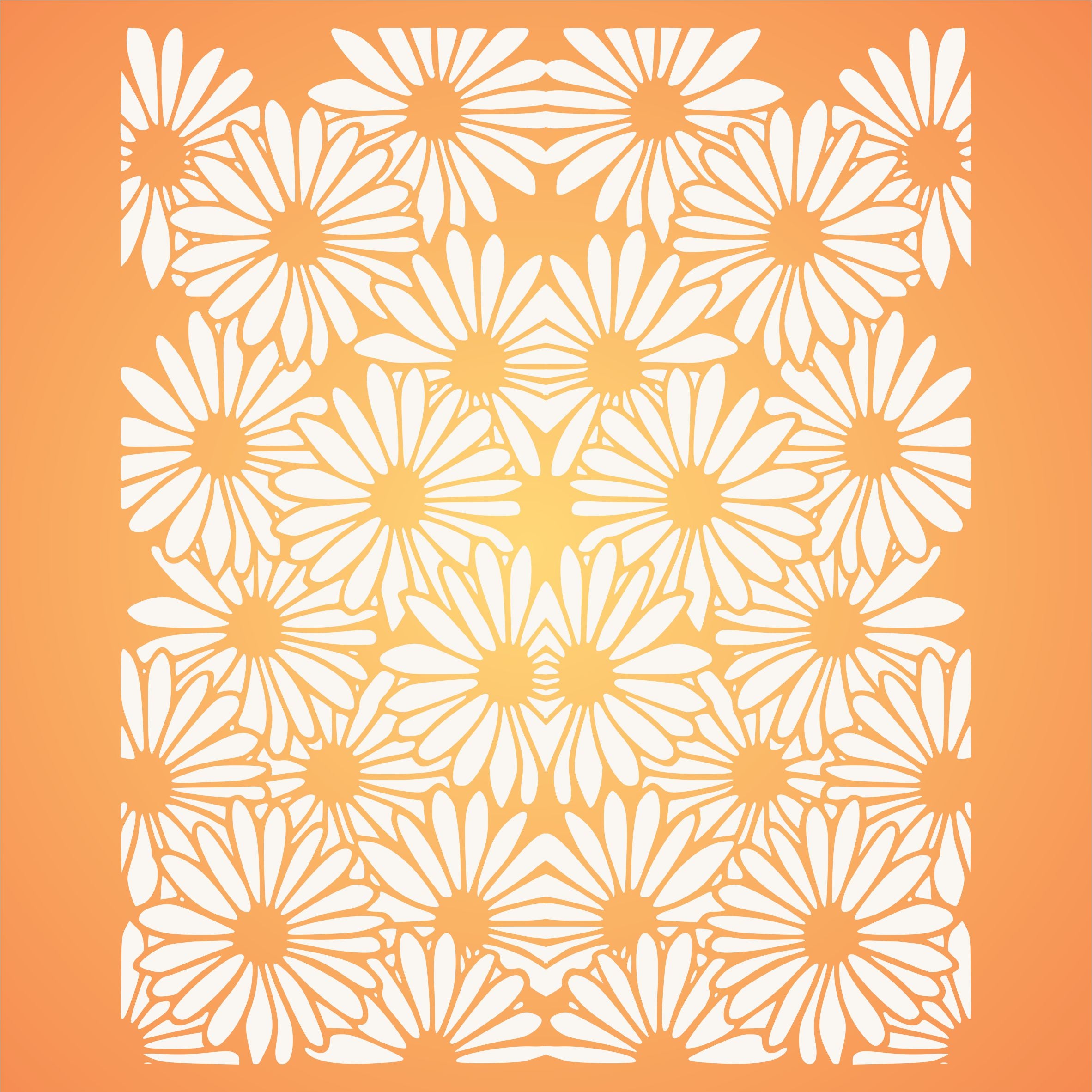 Slimline Daisy Stencil- Flower Daisies Card Making Slimline DiesCards Template