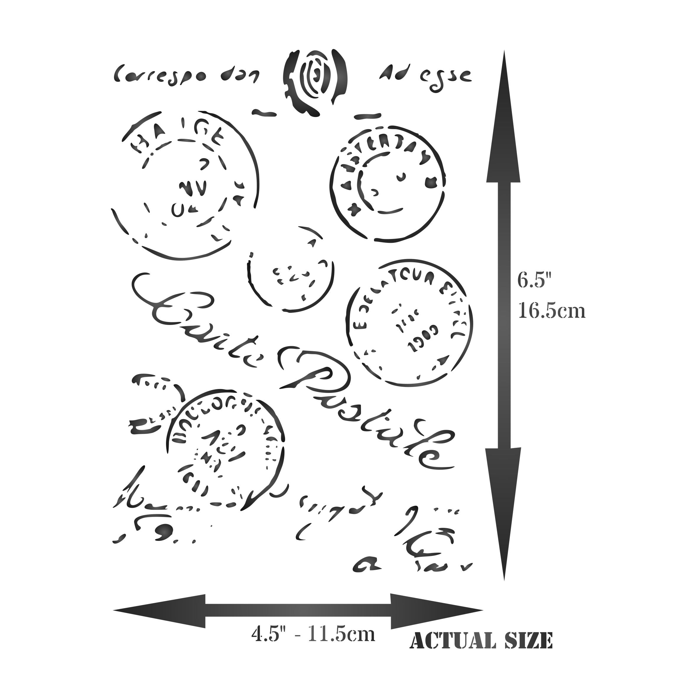 Postmark Layering Stencil- Postal Mask use to Add Texture