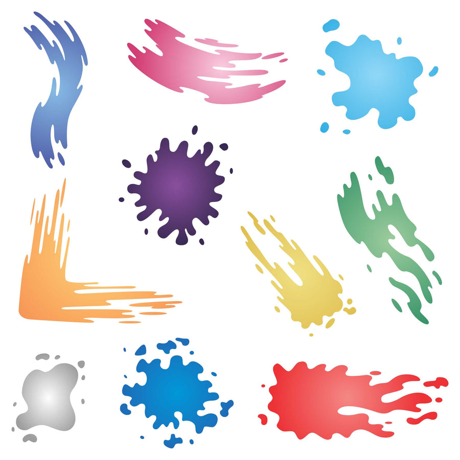 Grunge Blots Stencil - Mixed Media Shapes Paint Blots Splashes Grunge