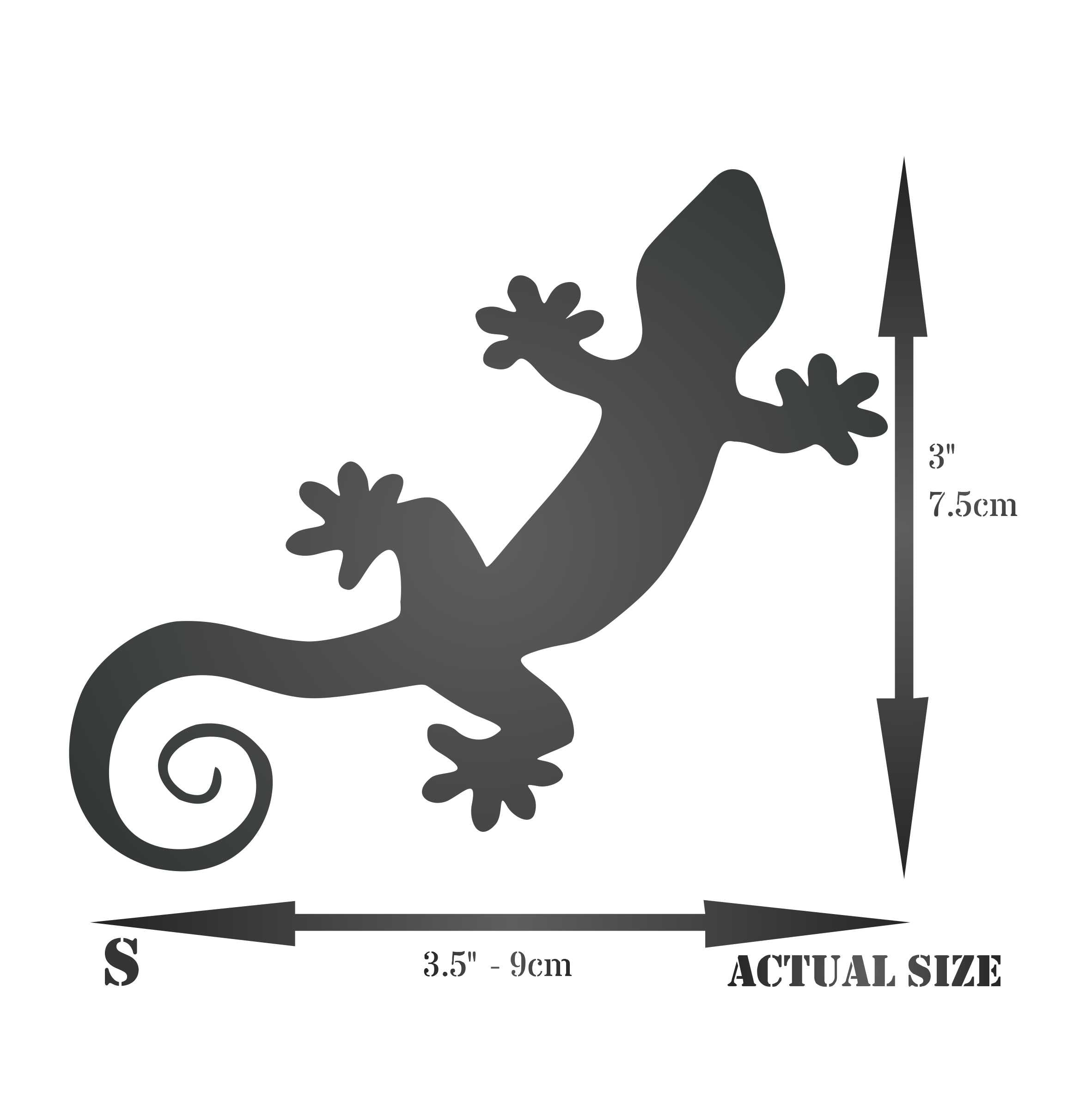 Gecko Stencil - Lizard Reptile Art Decor Cards