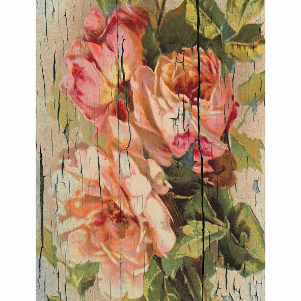Floral Wood Theme Rice Paper- 6 Unique Printed Mulberry Paper Images 30gsm